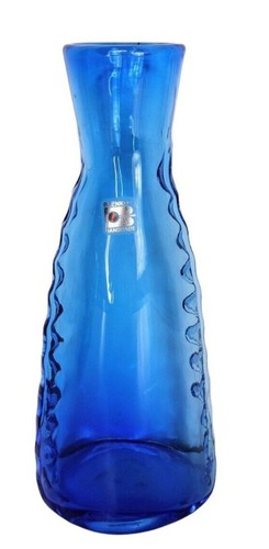 Blenko Aqua Blau Vintage Mundgeblasene Handarbeit Türkis Vase Hat Etikett - Bild 12 von 12