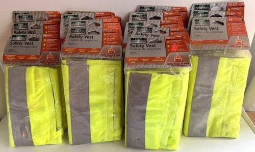 LOT OF 19 NEW MSA SAFETY WORKS ANSI CLASS II HIGH VIS SAFETY VESTS 10053454 VEST - product listing photo