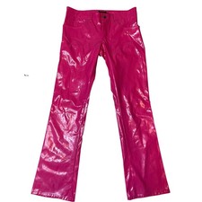 Tripp NYC hot pink faux leather vinyl y2k rave festival emo womens pants size 7