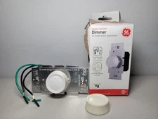 GE Round DIMMER SWITCH-LED/CFL Incandescent SINGLE pole 150 WATT