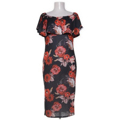 NLY One, Kleid, Größe: L, Schwarz/Mehrfarbig, Elasthan/Polyester, Blumen #1RI
