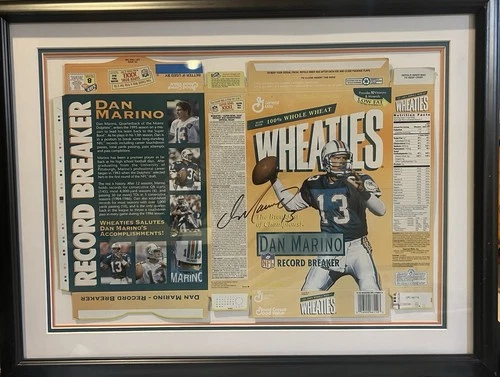 Dan Marino Signed/Autographed RECORD BREAKER Commemorative Wheaties Box Framed