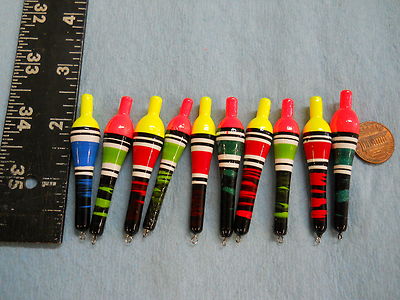 10 NEW WOOD SLIP FLOATS / BOBBERS PANFISH  ICE FISHING NO FREEZE UP ON LINE B66