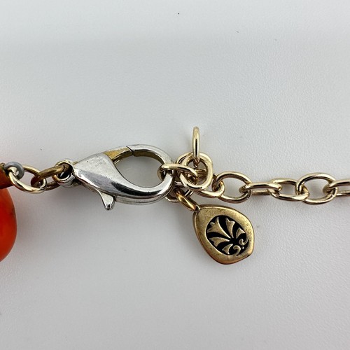 "Collar Barse Coral Cuarzo Ágata Tono Dorado Medallón Cuentas 18""" - Imagen 9 de 14