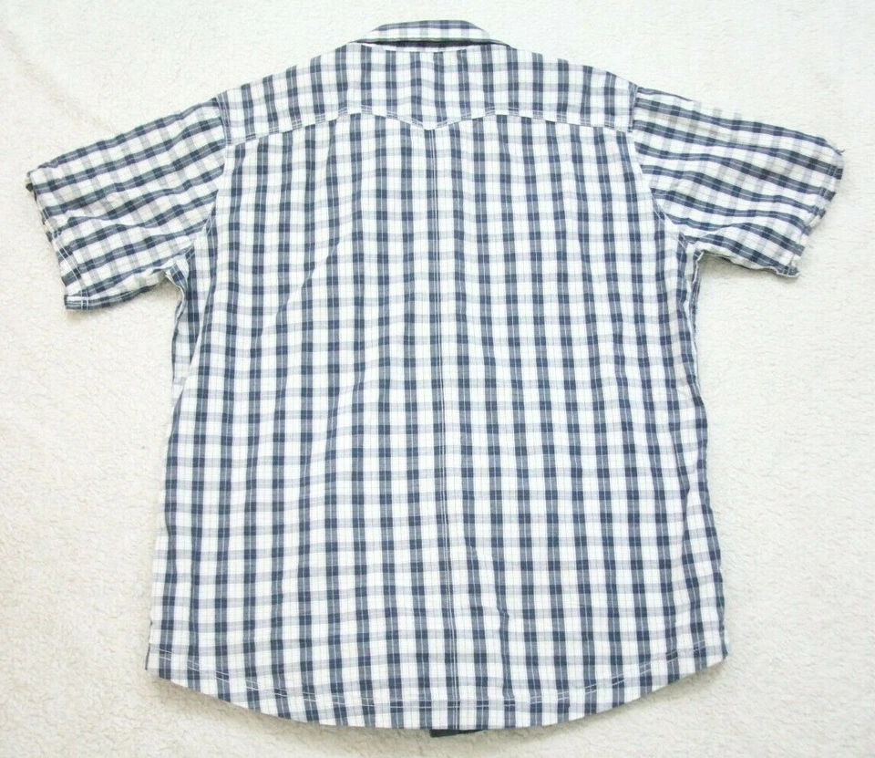 XL Ecko Unltd. Camisa de vestir blanca azul manga corta de algodón con bolsillo para hombre Primera Guerra Mundial Foto 2 de 4