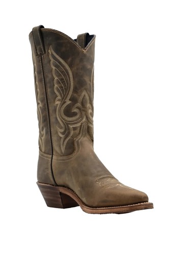 Abilene Brown Leather Western Boots Tonal Stitching Made in USA Men\'s 13 Abilene Mens 12 Brown Cowhide Wide Round Toe Cowboy Boot main image 4