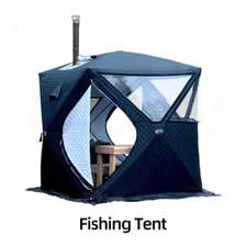 Winter Outdoor Eskimo Best Hot Insulated Ice Fishing Tent With Stove Jack Black