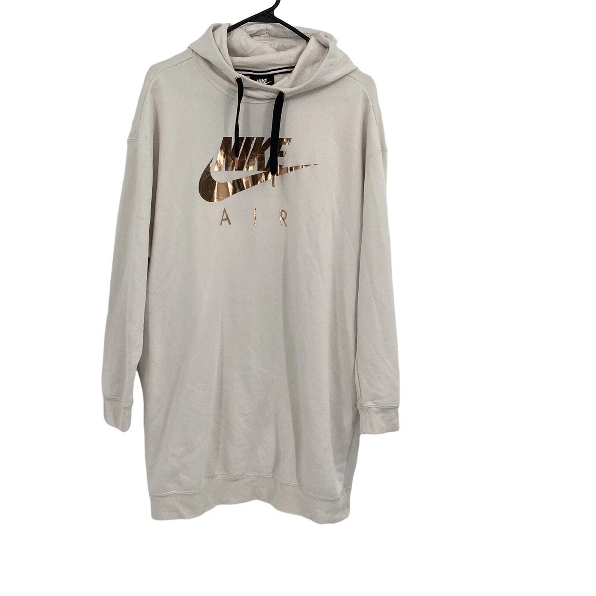 Nike Womens Ivory AO2289-030 Oversized Metallic Pullover Hoodie Size Small  | eBay