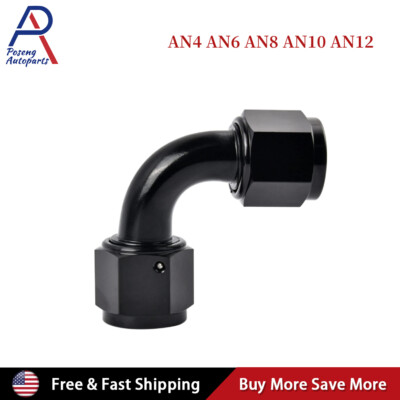 4AN 6AN 8AN 10AN Female 90 Degree Swivel Coupler Union Fitting Adapter Aluminum
