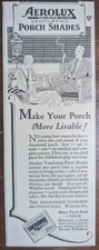 Aerolux Ventilating Porch Shades 1928 Vintage Home Goods Print Ad