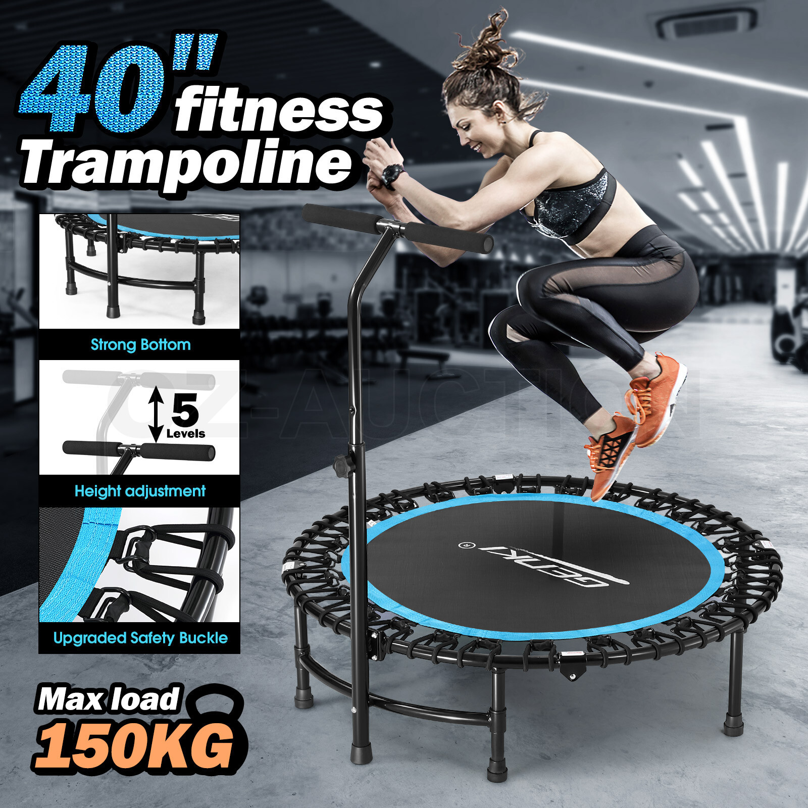 Genki 40/48inch Mini Trampoline Adults Kids Exercise Fitness Indoor
