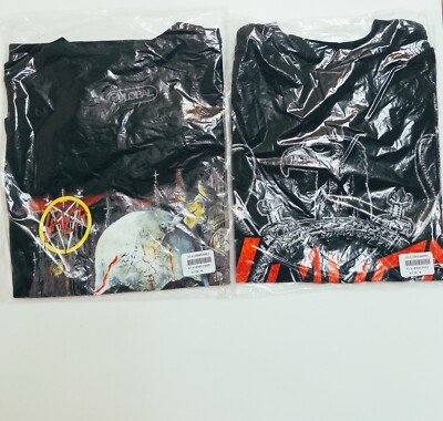 Lot of 2 New Slayer T-Shirts Black  Mens Size Medium