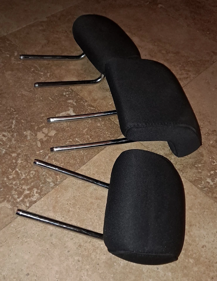 2013 2014 2015 2016 Ford Fusion Rear Seat Cloth Head Rest Set of 3 Black Foto 4 de 4