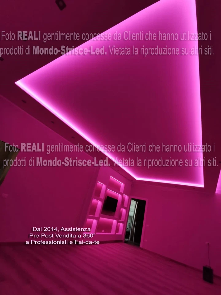 STRISCIA LED 12v RGB, RGBW Kit da 5 10 15 metri Strip, Trasformatori, Controller - Immagine 3 di 4