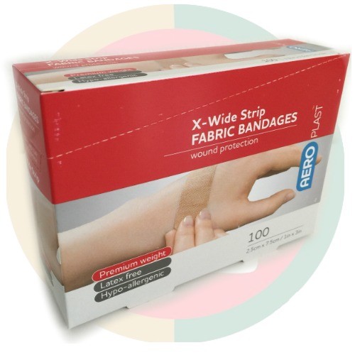 BANDAIDS FABRIC STRIPS EXTRA WIDE 100 PK Latex Free eBay
