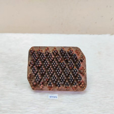 Vintage Primitive Handgemachte Textildruck Block Holzstempel Farbe Selten WD404