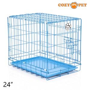 small blue dog crate