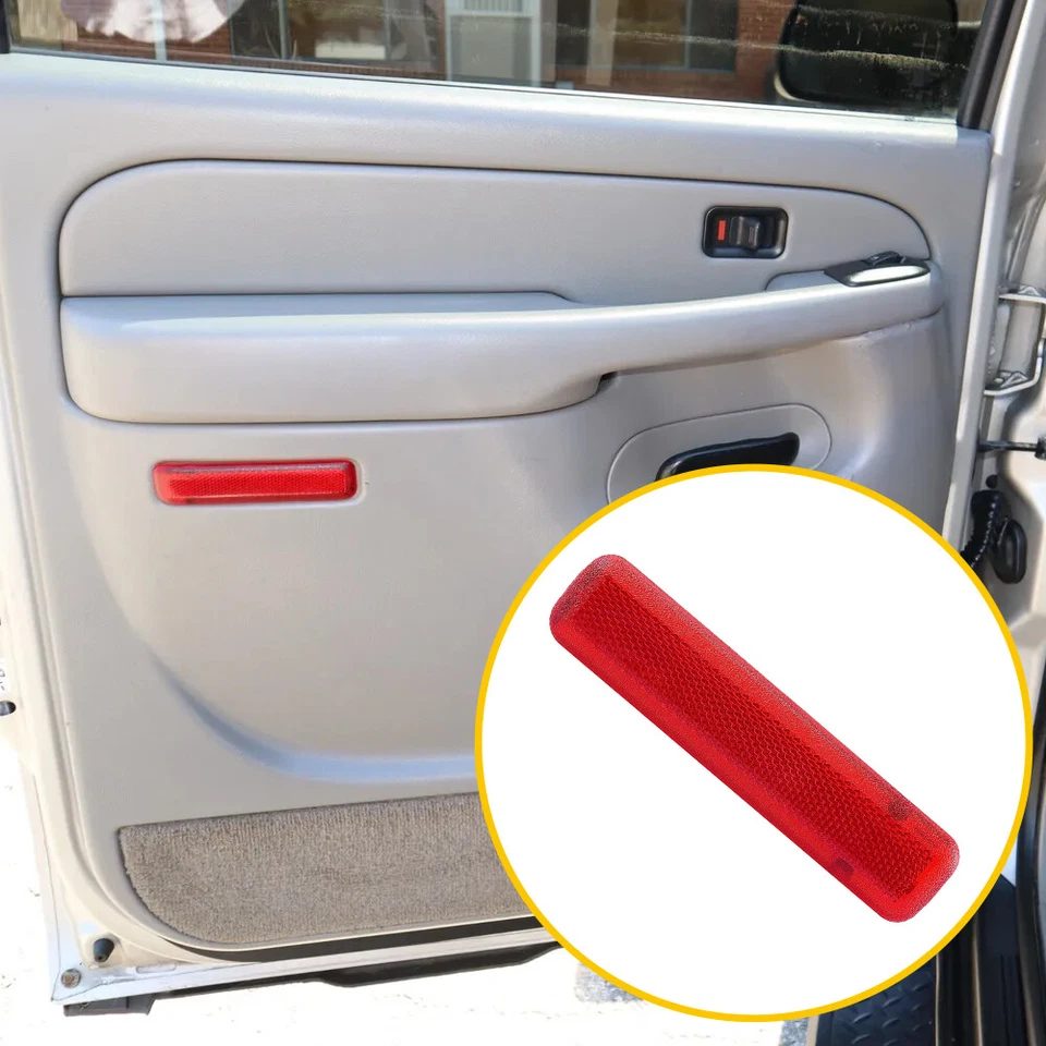 2 PIEZAS Panel Rojo Luz Lente Reflector Puerta Trasera Se Adapta a Chevrolet GMC 15183156 EE. UU. Foto 4 de 4