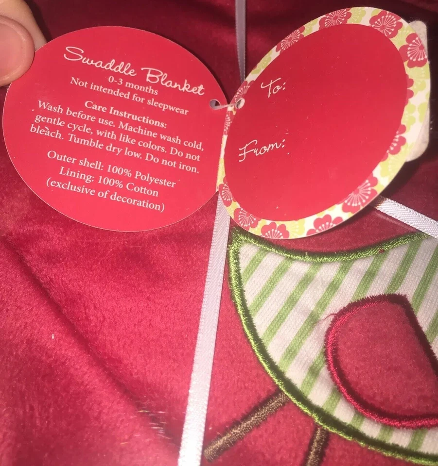 NUEVO EN PAQUETE Manta CoCaLo Rojo Minky Terciopelo Suave Pájaro Bebé 0-3 Meses Navidad Foto 3 de 4