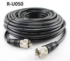 50ft RG8x Coax UHF (PL259) Male/Male 50 ohm Antenna Cable - CablesOnline R-U050