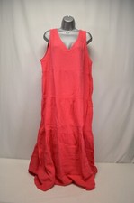 NWT Quince 100% Organic Cotton Gauze Tiered Hot Pink Maxi Dress Size XL
