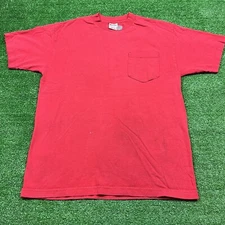 Vintage 90's Murina Blank Pocket T-Shirt Red Size Medium Made in USA