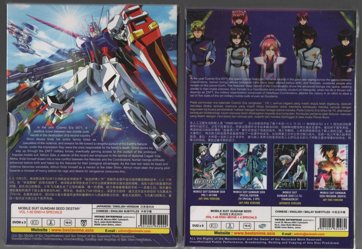 DVD Anime Mobile Suit Gundam SEED TV Series + Gundam SEED Destiny