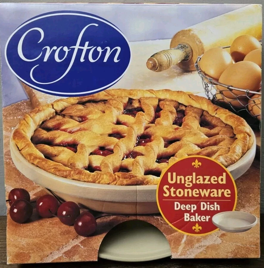 Crofton Unglazed Stoneware Deep Dish Baker 10 1/4" x 2 1/8" Pie Plate