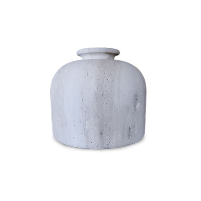 Natural Travertine Centerpiece Flower Vase Italian Table Vase Ø 23Cm