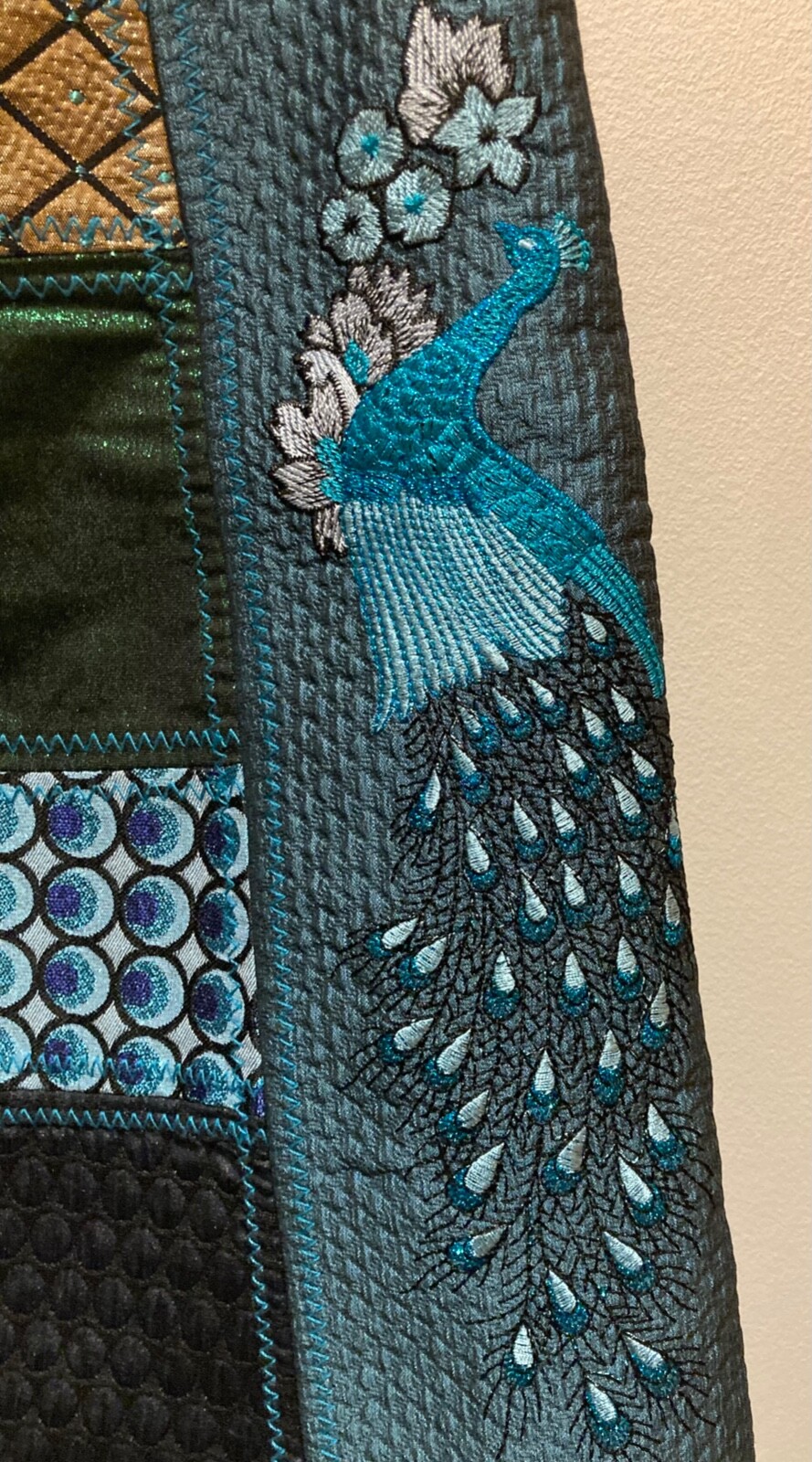 Desigual Embroidered Peacock Patchwork Skirt, Siz… - image 5