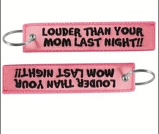 Más fuerte que tu mamá Anoche Llavero Etiqueta Llave Coche Divertido Humor Rosa