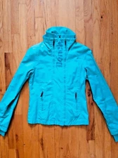BENCH - Double Zip Front Jacket - Teal / Turquoise/ Aqua Blue - Small S