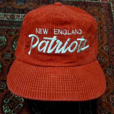 Vtg 90s New England Patriots Sport Specialties Corduroy Script