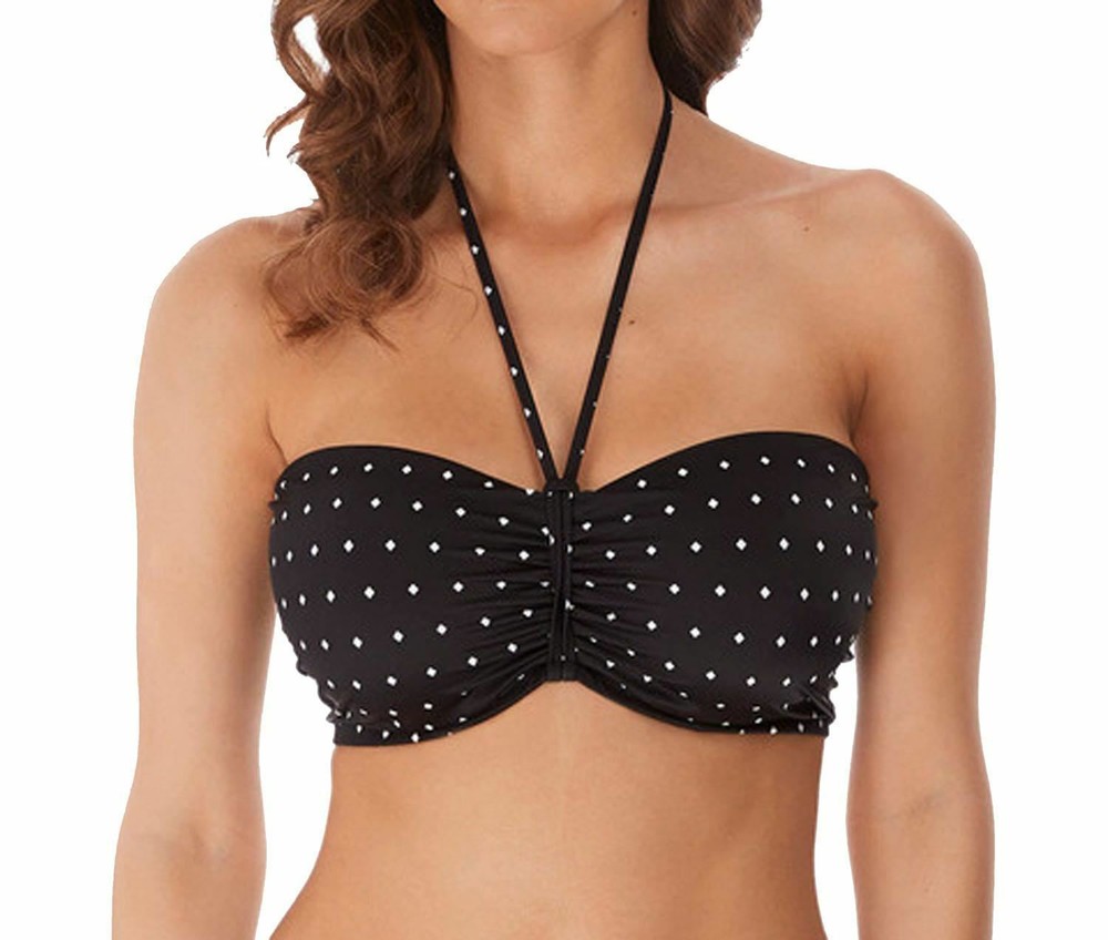 black padded bandeau bikini top