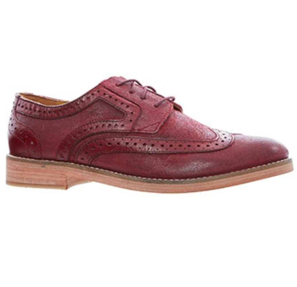 J SHOES Maroon Leather Brogues Size UK 5.5 RRP 125