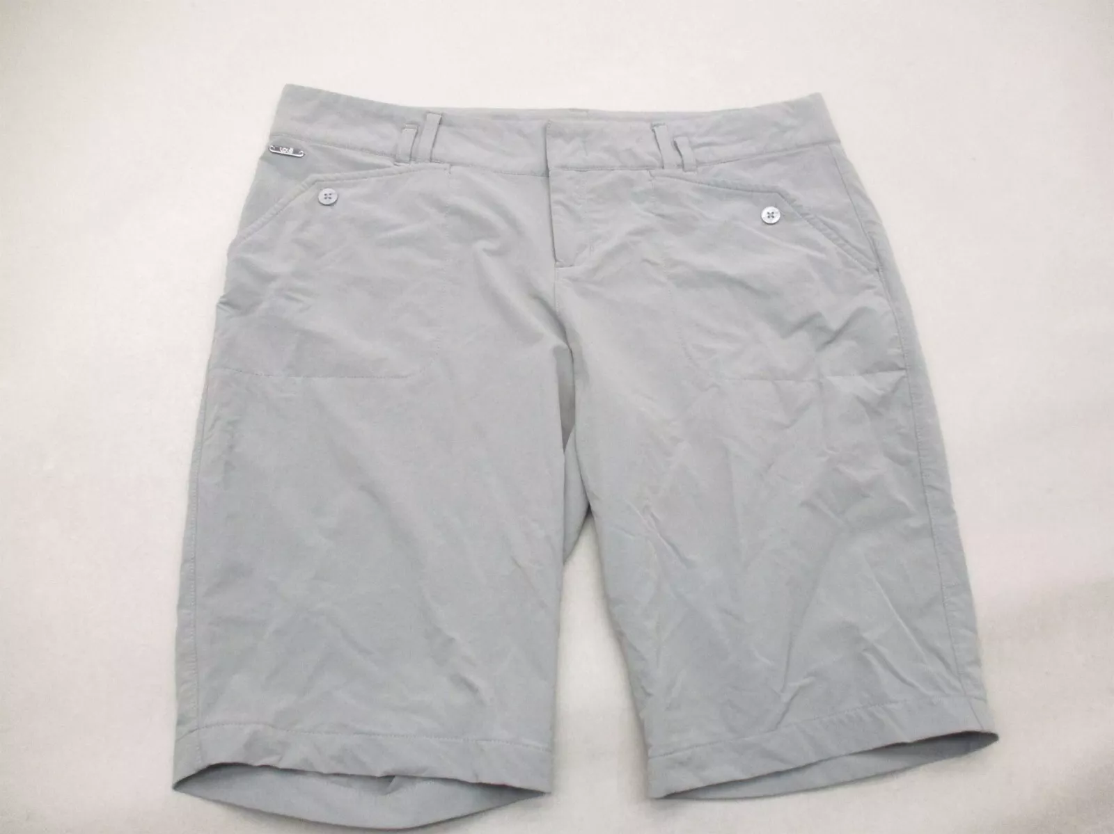 lole zip fly pockets stretch flat front chino shorts