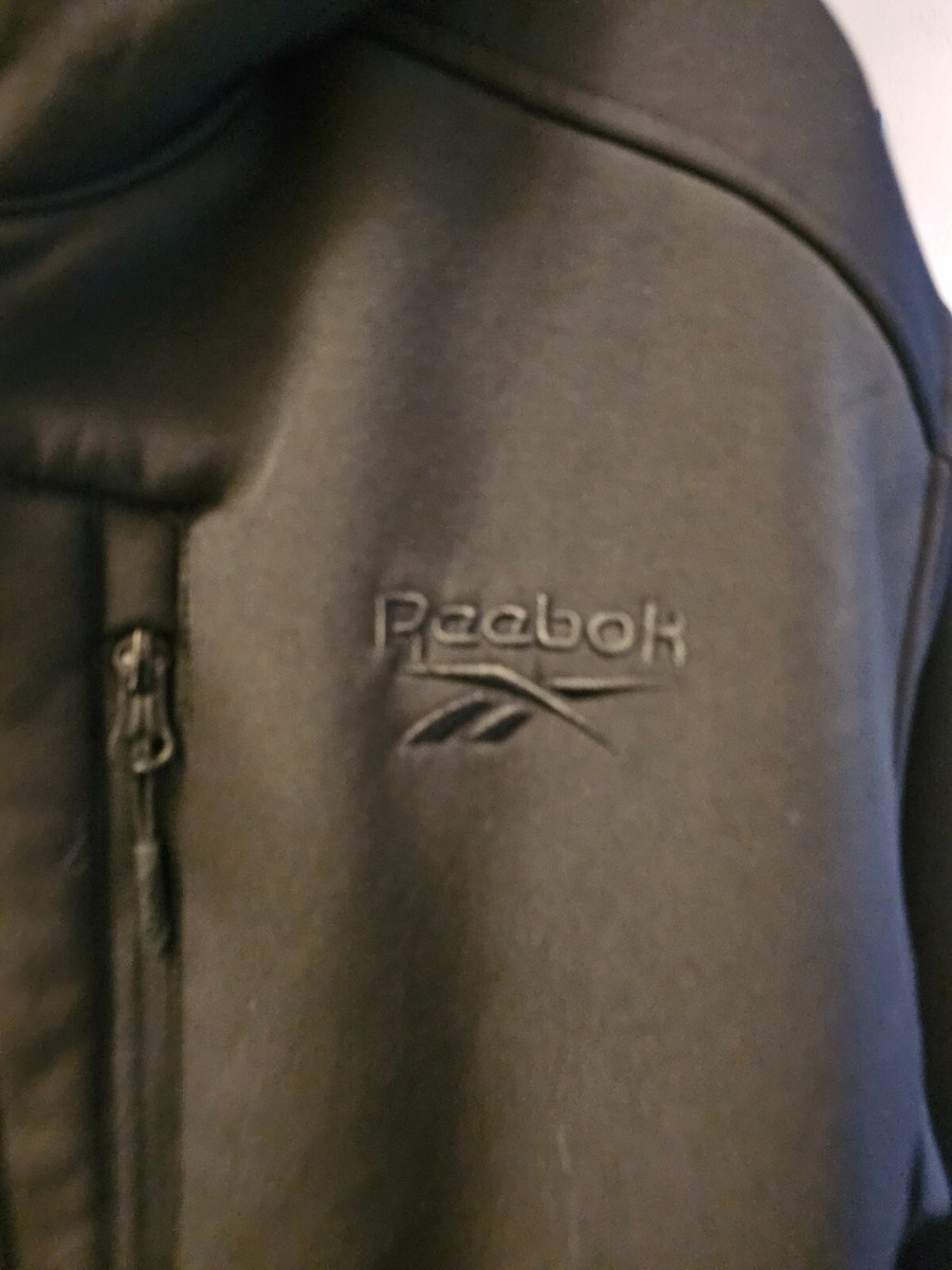 Reebok Full Zip Hooded Softshell Jacket - Men's Size L Large Black