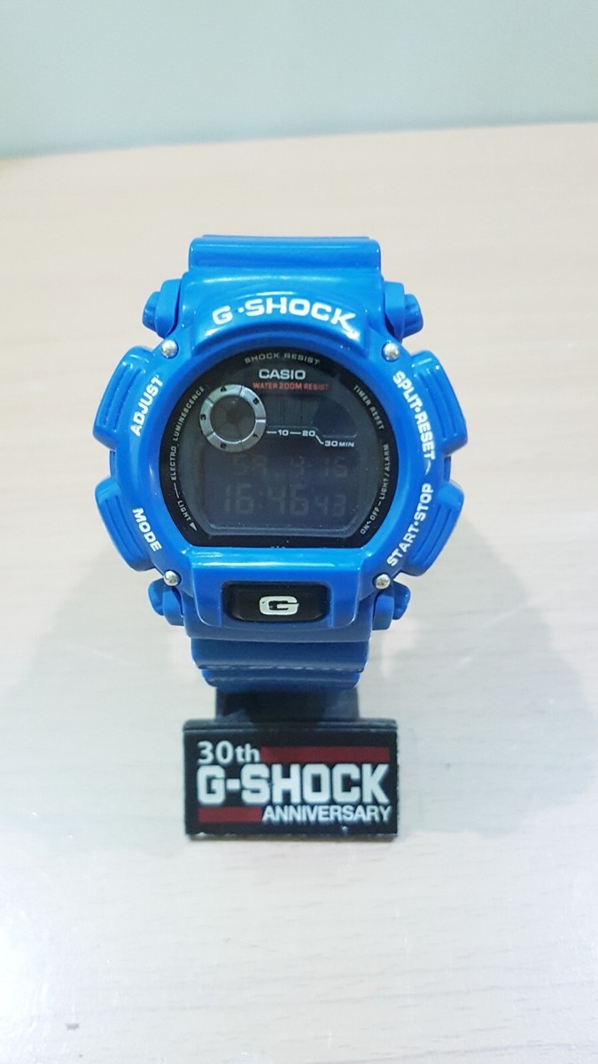 Vintage G-Shock DW-9000 Polished Sky Blue Screen Digital Watch | eBay