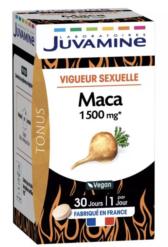Maca 1500mg Juvamine Complément Tonus et Vigueur Sexuelle 30 Gélules