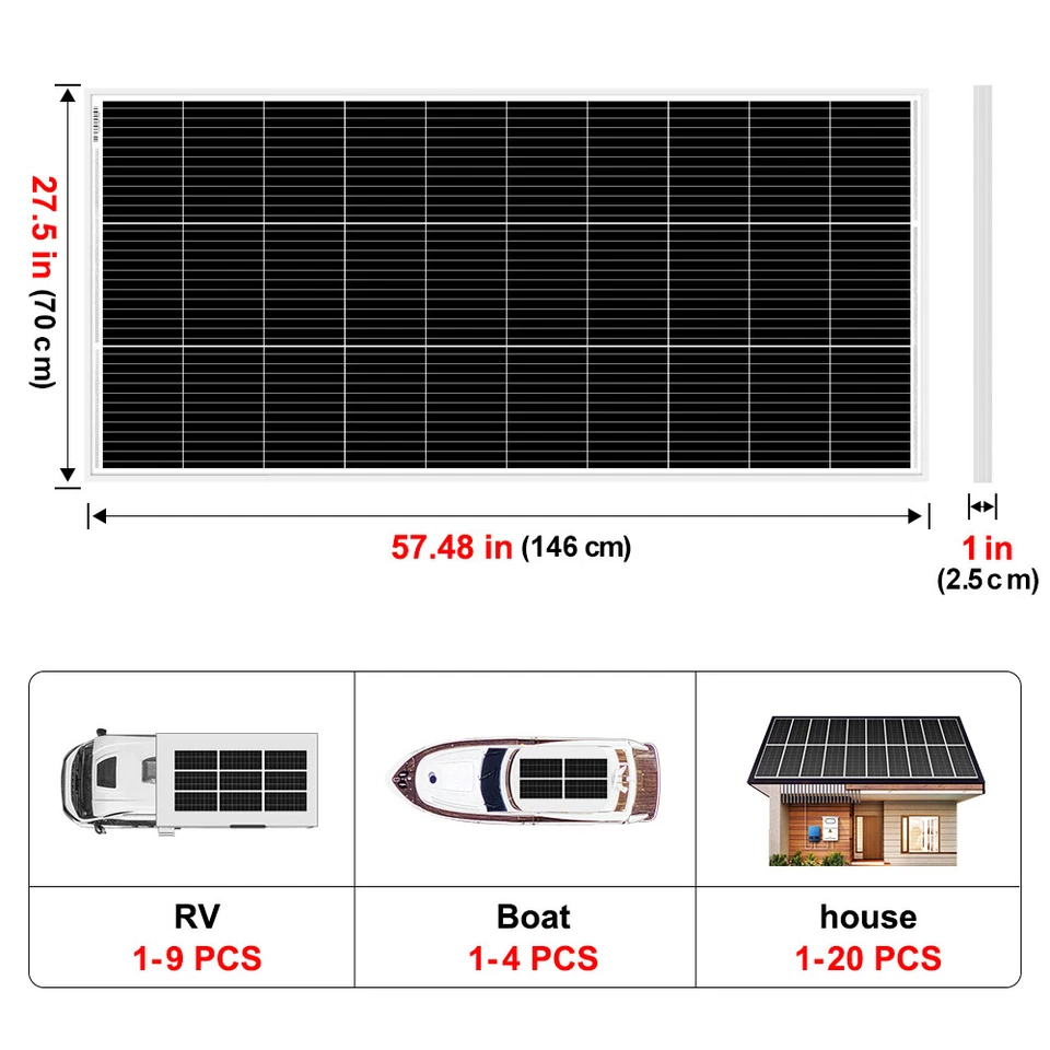 Dokio 200w Mono Solar Panel Monocrystalline for Home/Caravan/RV/Camper - Image 2 of 4