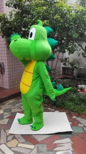 Desfile Verde Dragón Dinosaurio Mascota Disfraz Dibujos Animados Adulto Festival Conjunto Vestido Foto 3 de 3