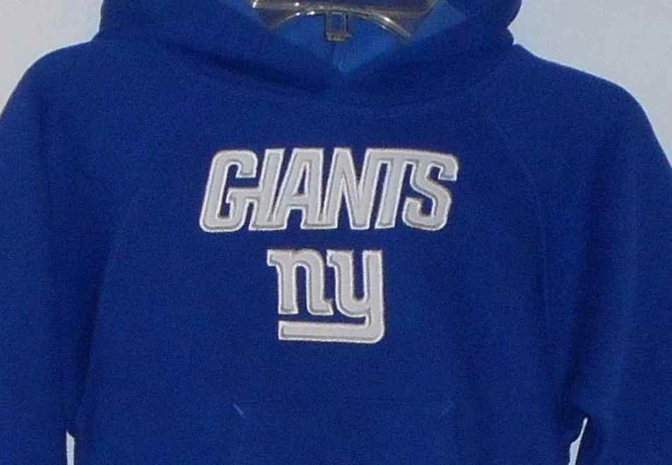 Reebok NFL Equipo Ropa Niños NY Giants Pullover Sudadera con Capucha Azul S/4 Nuevo con Etiquetas Foto 3 de 4