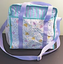 Vtg Ross Pediatrics Similac Vinyl Diaper Bag Unisex Teddy Bears Purple Teal