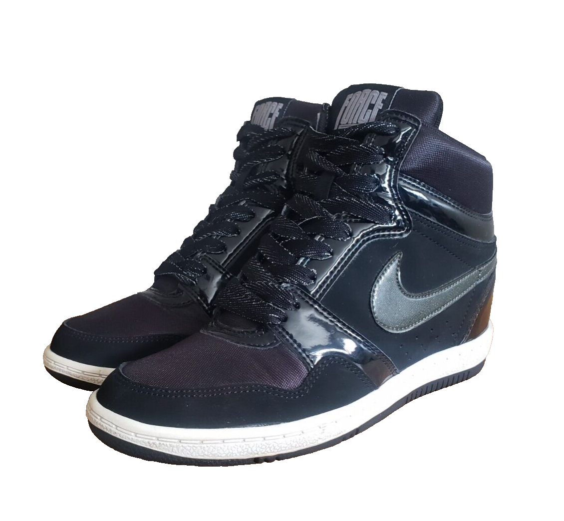 RARE Nike Air Force Sky High Hidden Wedge Shoes Women Size Black