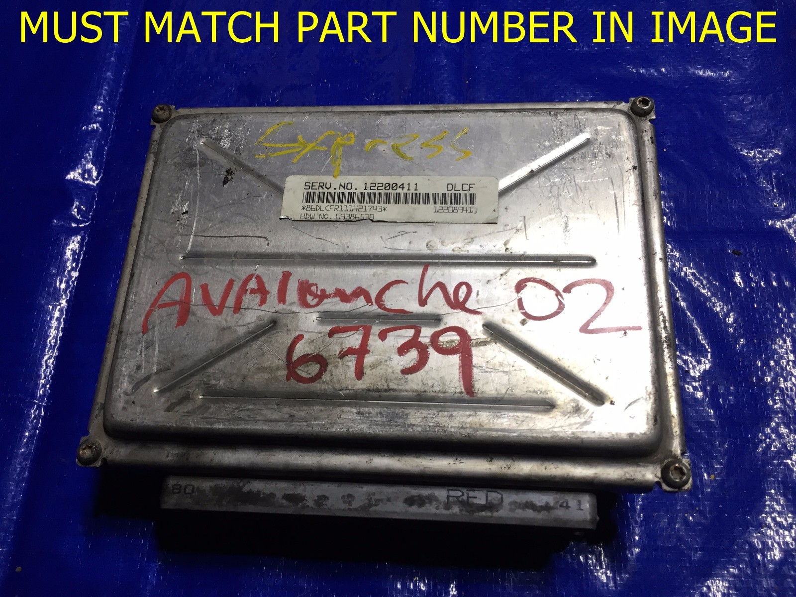 OEM 2001 2002 GM ENGINE COMPUTER ECU ECM BRAIN EBX MODULE 12200411 DLCF ...