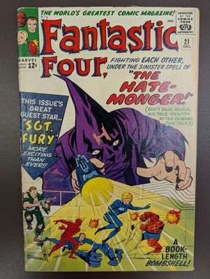 RARE 1963 Marvel Fantastic Four #21 Dec. Fine 5.5 Original & Complete