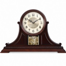 Wooden Mantel Clock Analog Clock with Pendulum Elegant for Collectors