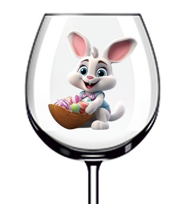 12x Ostern Cartoon Hase Vinyl Aufkleber Abziehbild Becher Weinglas Flasche Laptop