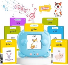 Spanish English Talking Flash Cards for Toddler, Bilingual Medium