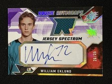 William Eklund 2021-22 SPx #WE Rookie Auto Autograph Jersey Spectrum #/35 Sharks